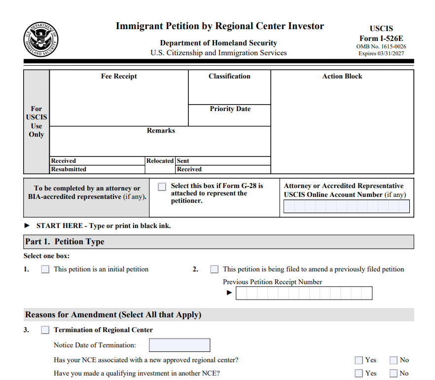 Ưu tiên xét duyệt đơn I-526E